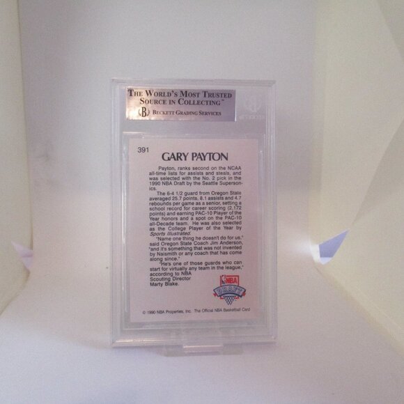 1990-91 HOOPS #391 GARY PAYTON  Mint 9 NBA HOOPS SEATTLE SUPERSONICS - Picture 2 of 4